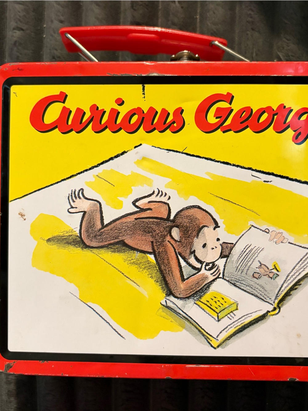 Curious George Vintage Metal Lunchbox - Yellow & Red